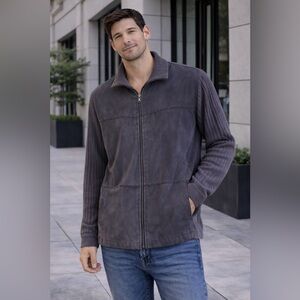 Cubavera Gray Utility Jacket Versatile Design. B51